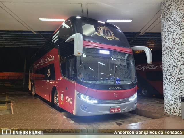 Expresso São Luiz 8000 na cidade de Jataí, Goiás, Brasil, por Anderson Gonçalves da Fonseca. ID da foto: 10828926.