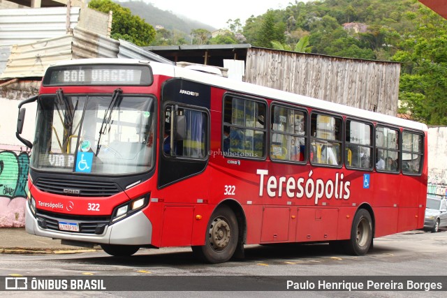 Viação Dedo de Deus 322 na cidade de Teresópolis, Rio de Janeiro, Brasil, por Paulo Henrique Pereira Borges. ID da foto: 10830800.