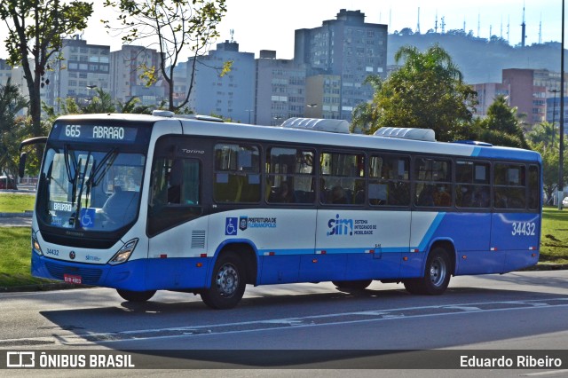 Transporte Coletivo Estrela 34432 na cidade de Florianópolis, Santa Catarina, Brasil, por Eduardo Ribeiro. Número da foto: #10738896.