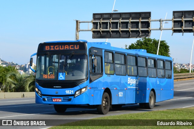 Biguaçu Transportes Coletivos Administração e Participação 1821 na cidade de Florianópolis, Santa Catarina, Brasil, por Eduardo Ribeiro. ID da foto: 10738899.