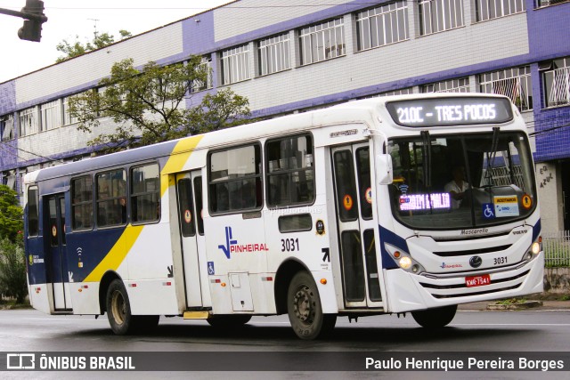 Viação Pinheiral 3031 na cidade de Volta Redonda, Rio de Janeiro, Brasil, por Paulo Henrique Pereira Borges. ID da foto: 10741334.