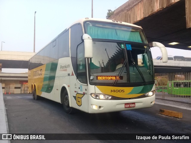 Empresa Gontijo de Transportes 14005 na cidade de Belo Horizonte, Minas Gerais, Brasil, por Izaque de Paula Serafim. ID da foto: 10738668.