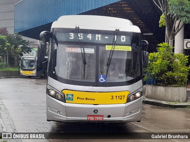 Viação Metrópole Paulista - Zona Leste 3 1127 na cidade de São Paulo, São Paulo, Brasil, por Gabriel Brunhara. ID da foto: 10741036.