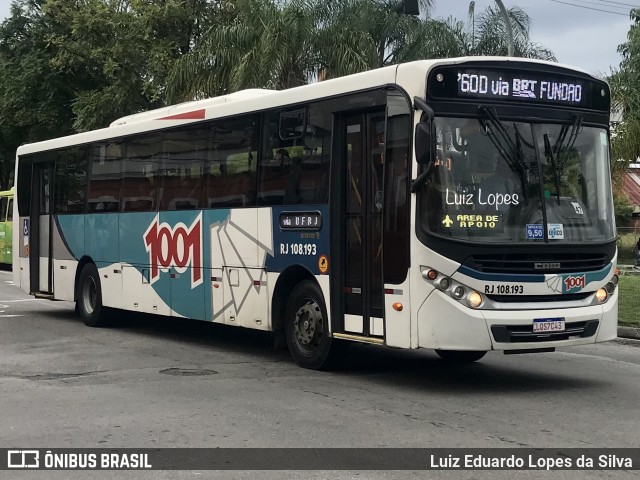 Auto Viação 1001 RJ 108.193 na cidade de Niterói, Rio de Janeiro, Brasil, por Luiz Eduardo Lopes da Silva. Número da foto: #10742461.
