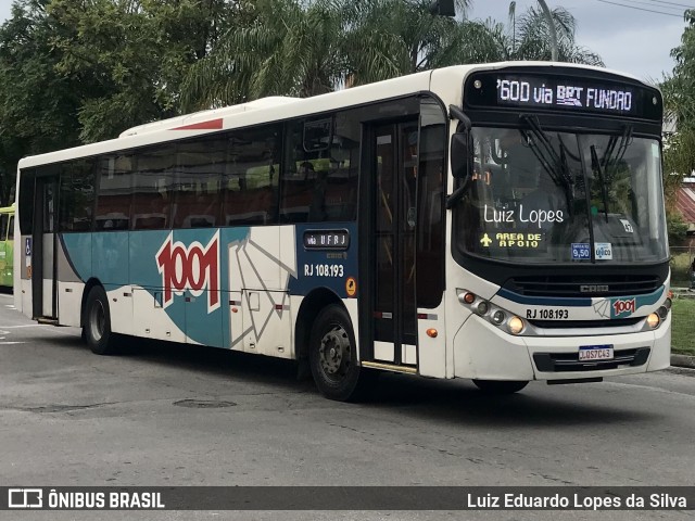 Auto Viação 1001 RJ 108.193 na cidade de Niterói, Rio de Janeiro, Brasil, por Luiz Eduardo Lopes da Silva. ID da foto: 10742461.