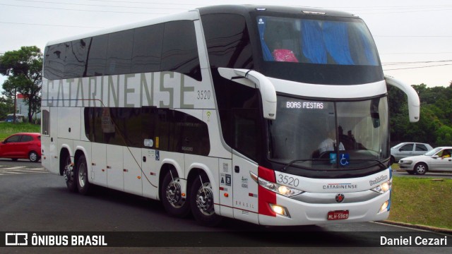 Auto Viação Catarinense 3520 na cidade de Foz do Iguaçu, Paraná, Brasil, por Daniel Cezari. ID da foto: 10743836.