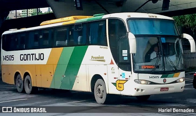 Empresa Gontijo de Transportes 14505 na cidade de Belo Horizonte, Minas Gerais, Brasil, por Hariel Bernades. ID da foto: 10743928.