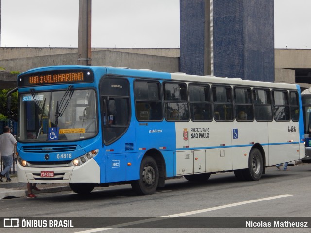 Viação Paratodos > São Jorge > Metropolitana São Paulo > Mobibrasil 6 4816 na cidade de São Paulo, São Paulo, Brasil, por Nicolas Matheusz. Número da foto: #10742789.