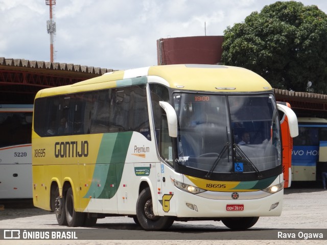 Empresa Gontijo de Transportes 18695 na cidade de Vitória da Conquista, Bahia, Brasil, por Rava Ogawa. ID da foto: 10743235.