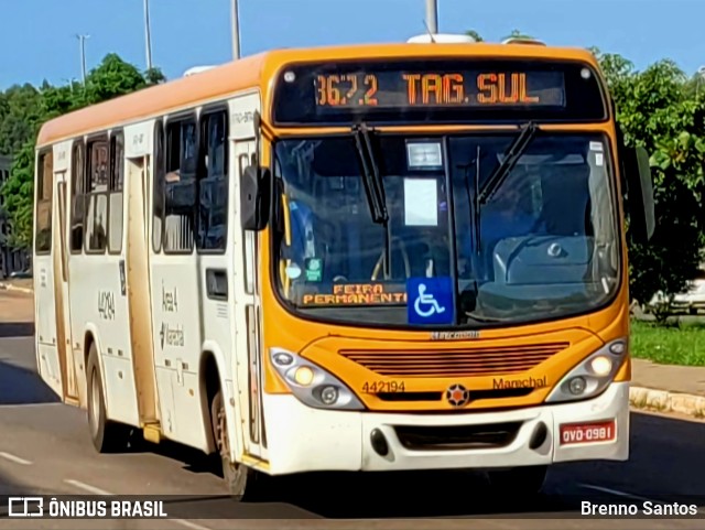 Auto Viação Marechal Brasília 442194 na cidade de Samambaia, Distrito Federal, Brasil, por Brenno Santos. ID da foto: 10742488.