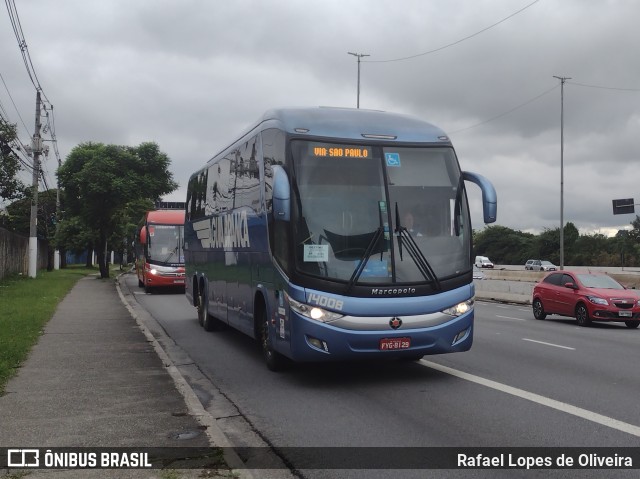 Viação Águia Branca 14008 na cidade de São Paulo, São Paulo, Brasil, por Rafael Lopes de Oliveira. ID da foto: 10742723.