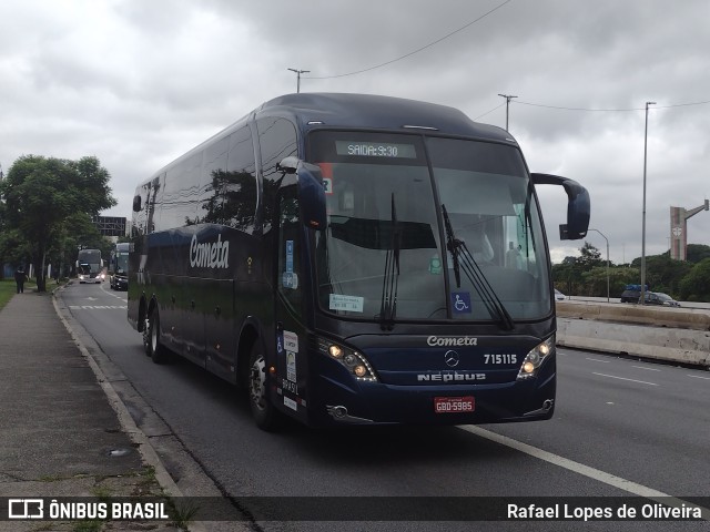 Viação Cometa 715115 na cidade de São Paulo, São Paulo, Brasil, por Rafael Lopes de Oliveira. ID da foto: 10746450.