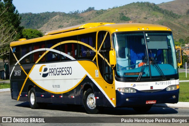 Viação Progresso 34161 na cidade de Barra do Piraí, Rio de Janeiro, Brasil, por Paulo Henrique Pereira Borges. ID da foto: 10752535.