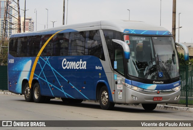 Viação Cometa 14109 na cidade de São Paulo, São Paulo, Brasil, por Vicente de Paulo Alves. ID da foto: 10752614.