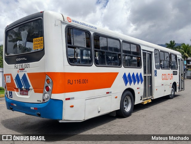 Colitur Transportes Rodoviários RJ 116.001 na cidade de Paraty, Rio de Janeiro, Brasil, por Mateus Machado. ID da foto: 10752578.