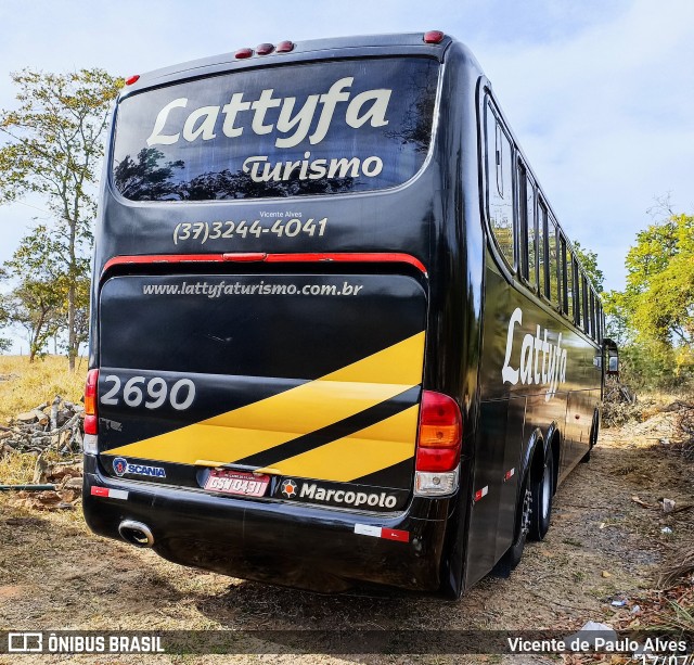 Lattyfa Turismo 2690 na cidade de São Gonçalo do Pará, Minas Gerais, Brasil, por Vicente de Paulo Alves. ID da foto: 10753772.