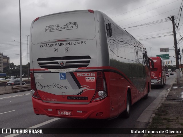 Empresa de Ônibus Pássaro Marron 5005 na cidade de São Paulo, São Paulo, Brasil, por Rafael Lopes de Oliveira. ID da foto: 10753969.