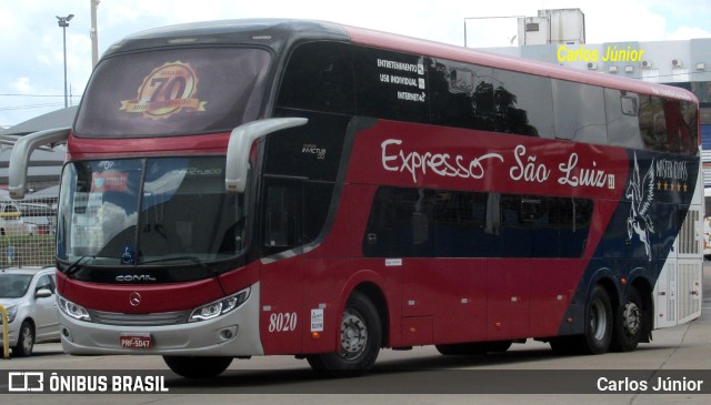 Expresso São Luiz 8020 na cidade de Goiânia, Goiás, Brasil, por Carlos Júnior. ID da foto: 10755805.