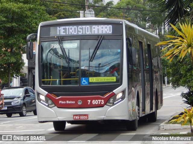 Viação Gatusa Transportes Urbanos 7 6073 na cidade de São Paulo, São Paulo, Brasil, por Nicolas Matheusz. ID da foto: 10753805.