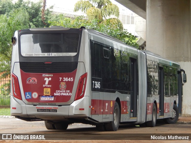 Viação Metrópole Paulista - Zona Sul 7 3645 na cidade de São Paulo, São Paulo, Brasil, por Nicolas Matheusz. ID da foto: 10753818.