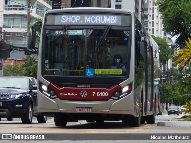 Viação Gatusa Transportes Urbanos 7 6100 na cidade de São Paulo, São Paulo, Brasil, por Nicolas Matheusz. ID da foto: 10753800.