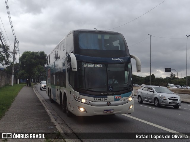 Auto Viação 1001 RJ 108.326 na cidade de São Paulo, São Paulo, Brasil, por Rafael Lopes de Oliveira. ID da foto: 10754028.