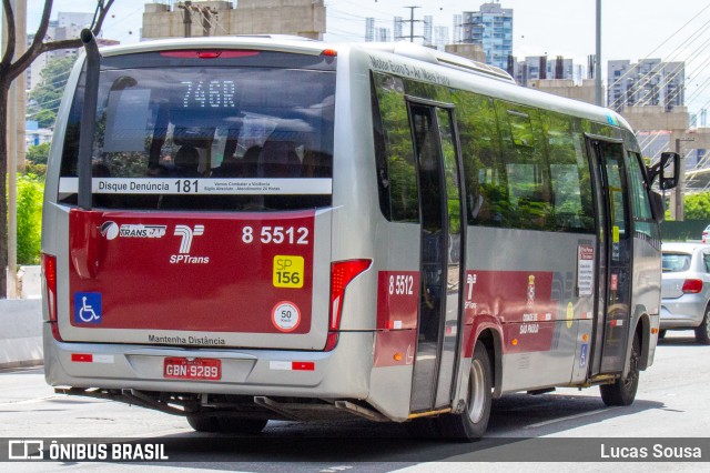 Auto Viação Transcap 8 5512 na cidade de São Paulo, São Paulo, Brasil, por Lucas Sousa. ID da foto: 10753457.