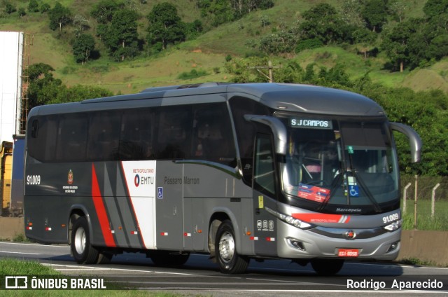 Empresa de Ônibus Pássaro Marron 91.009 na cidade de Aparecida, São Paulo, Brasil, por Rodrigo  Aparecido. Número da foto: #10754504.