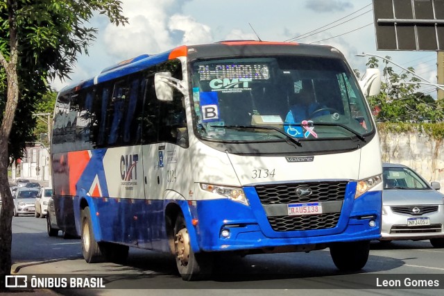 CMT - Consórcio Metropolitano Transportes 3134 na cidade de Cuiabá, Mato Grosso, Brasil, por Leon Gomes. ID da foto: 10759555.