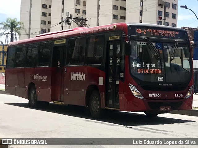 Auto Lotação Ingá 1.1.087 na cidade de Niterói, Rio de Janeiro, Brasil, por Luiz Eduardo Lopes da Silva. Número da foto: #10759012.