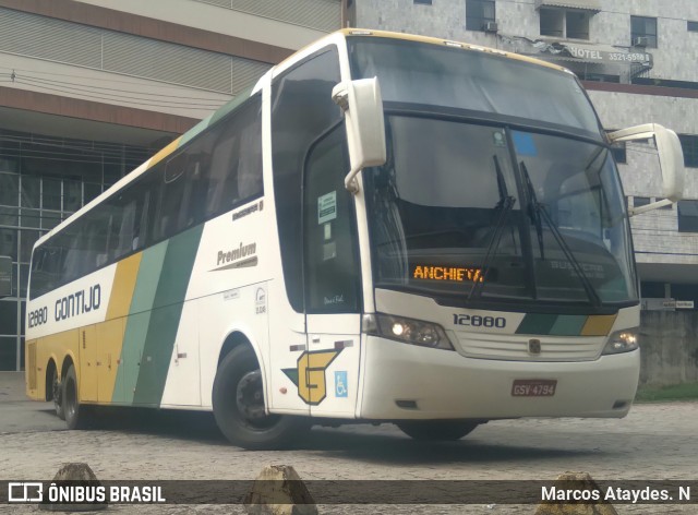 Empresa Gontijo de Transportes 12880 na cidade de Cachoeiro de Itapemirim, Espírito Santo, Brasil, por Marcos Ataydes. N. ID da foto: 10758789.