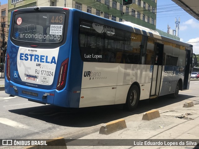 Viação Estrela RJ 177.024 na cidade de Niterói, Rio de Janeiro, Brasil, por Luiz Eduardo Lopes da Silva. Número da foto: #10759037.