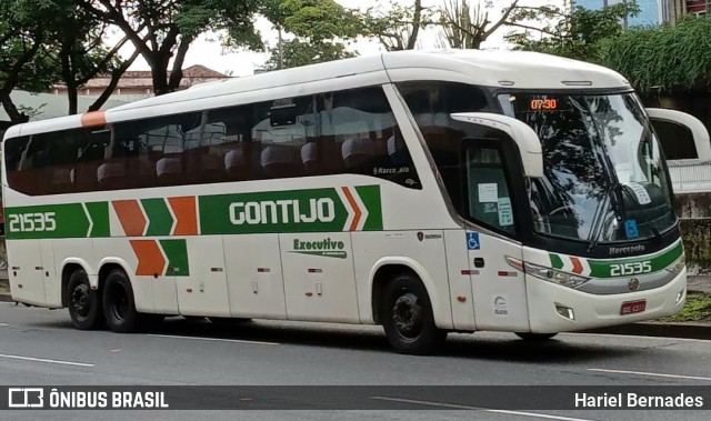 Empresa Gontijo de Transportes 21535 na cidade de Belo Horizonte, Minas Gerais, Brasil, por Hariel Bernades. ID da foto: 10758614.