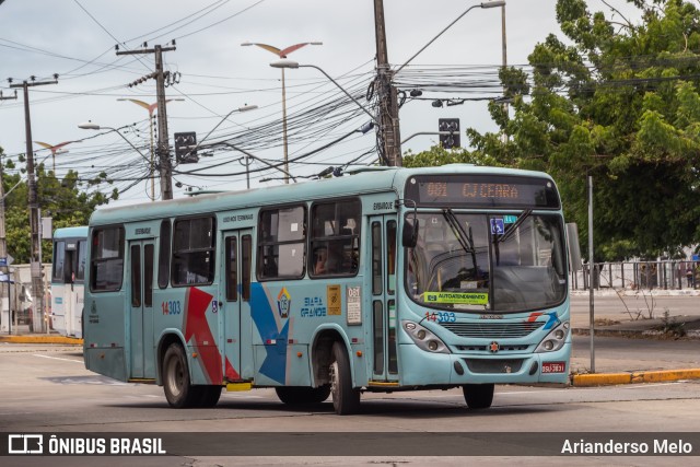 Viação Siará Grande 14303 na cidade de Fortaleza, Ceará, Brasil, por Arianderso Melo. ID da foto: 11501954.