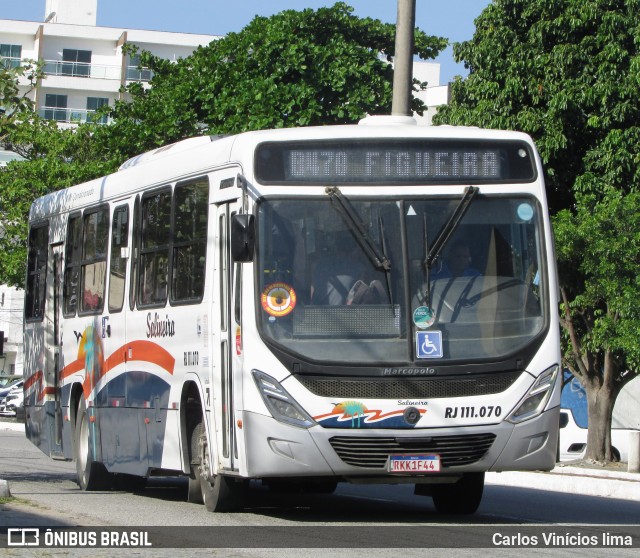 Auto Viação Salineira RJ 111.070 na cidade de Cabo Frio, Rio de Janeiro, Brasil, por Carlos Vinícios lima. Número da foto: #11499995.
