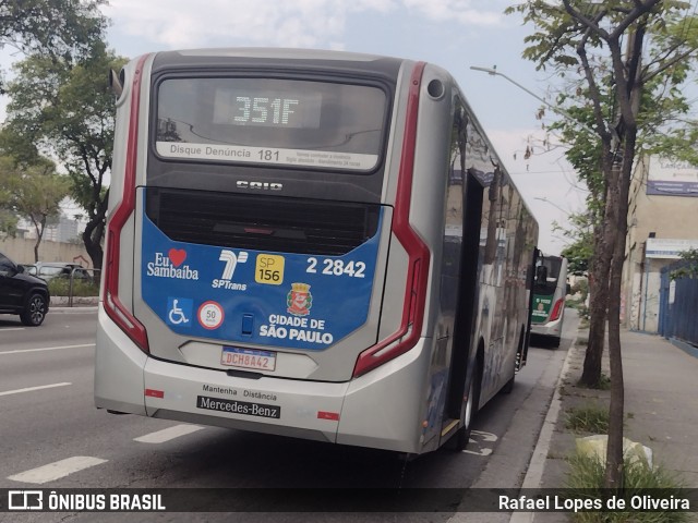 Sambaíba Transportes Urbanos 2 2842 na cidade de São Paulo, São Paulo, Brasil, por Rafael Lopes de Oliveira. ID da foto: 11500154.