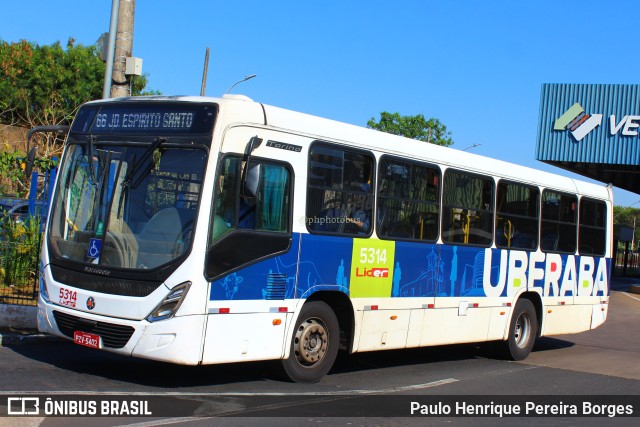Empresa de Transportes Lider 5314 na cidade de Uberaba, Minas Gerais, Brasil, por Paulo Henrique Pereira Borges. Número da foto: #11499986.