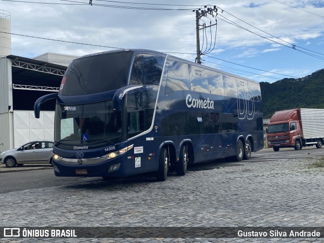 Viação Cometa 14305 na cidade de Juiz de Fora, Minas Gerais, Brasil, por Gustavo Silva Andrade. ID da foto: 11499493.