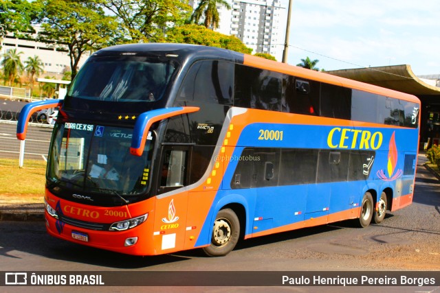 Viação Cetro 20001 na cidade de Uberlândia, Minas Gerais, Brasil, por Paulo Henrique Pereira Borges. ID da foto: 11527212.