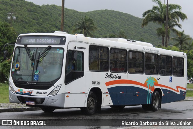 Auto Viação Salineira RJ 111.001 na cidade de Cabo Frio, Rio de Janeiro, Brasil, por Ricardo Barboza da Silva Júnior. Número da foto: #11532758.
