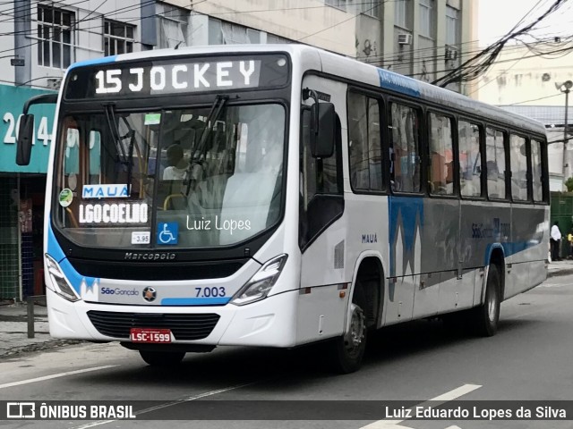 Viação Mauá 7.003 na cidade de São Gonçalo, Rio de Janeiro, Brasil, por Luiz Eduardo Lopes da Silva. ID da foto: 11530834.