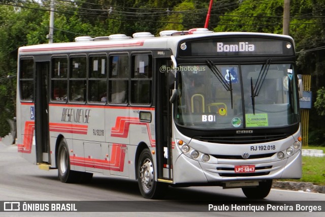 Viação Resendense RJ 192.018 na cidade de Resende, Rio de Janeiro, Brasil, por Paulo Henrique Pereira Borges. Número da foto: #11536222.