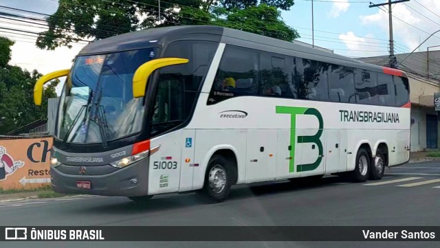 Transbrasiliana Transportes e Turismo 51003 na cidade de Goiânia, Goiás, Brasil, por Vander Santos. Número da foto: #11535068.