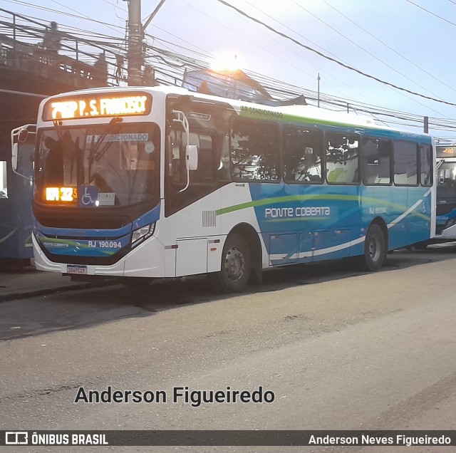 Viação Ponte Coberta RJ 190.094 na cidade de Rio de Janeiro, Rio de Janeiro, Brasil, por Anderson Neves Figueiredo. Número da foto: #11534438.