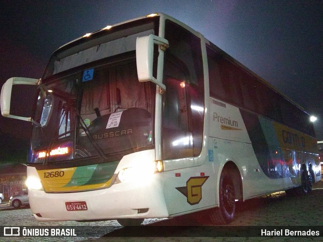 Empresa Gontijo de Transportes 12680 na cidade de João Monlevade, Minas Gerais, Brasil, por Hariel Bernades. ID da foto: 11535403.