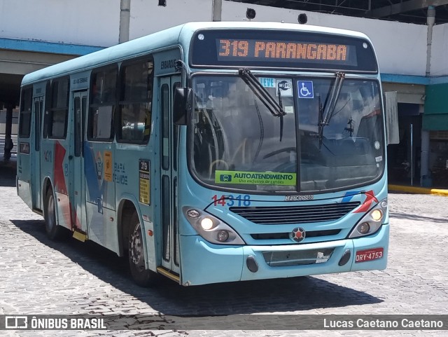 Viação Siará Grande 14318 na cidade de Fortaleza, Ceará, Brasil, por Lucas Caetano Caetano. ID da foto: 11534595.