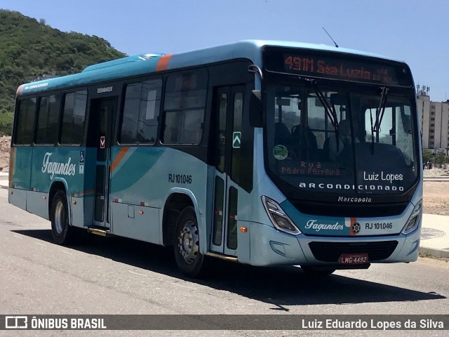 Auto Ônibus Fagundes RJ 101.046 na cidade de Niterói, Rio de Janeiro, Brasil, por Luiz Eduardo Lopes da Silva. ID da foto: 11534076.