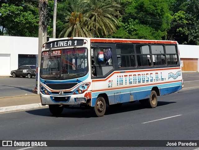 Inter Bus SRL - Linea 1 21 na cidade de San Lorenzo, Central, Paraguai, por José Paredes. ID da foto: 11538665.