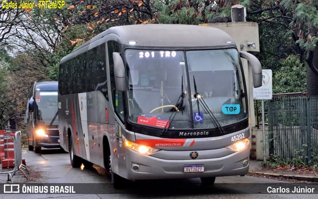 Empresa de Ônibus Pássaro Marron 45202 na cidade de São Paulo, São Paulo, Brasil, por Carlos Júnior. ID da foto: 11538329.