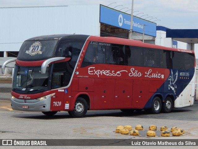 Expresso São Luiz 7820 na cidade de Goiânia, Goiás, Brasil, por Luiz Otavio Matheus da Silva. ID da foto: 11537725.